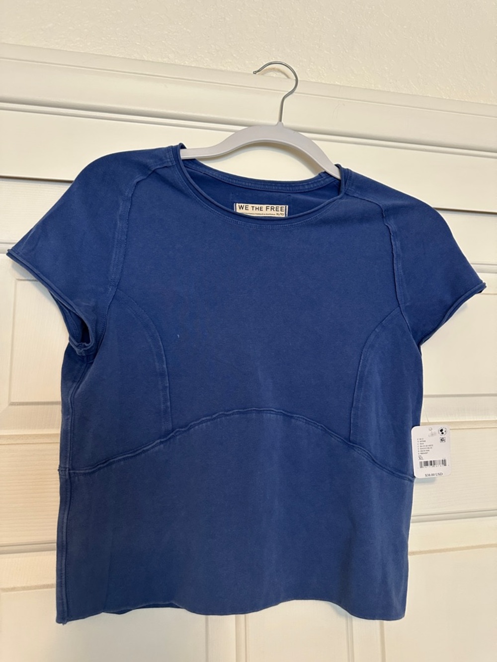 Free People cropped Cap Sleeve Tee